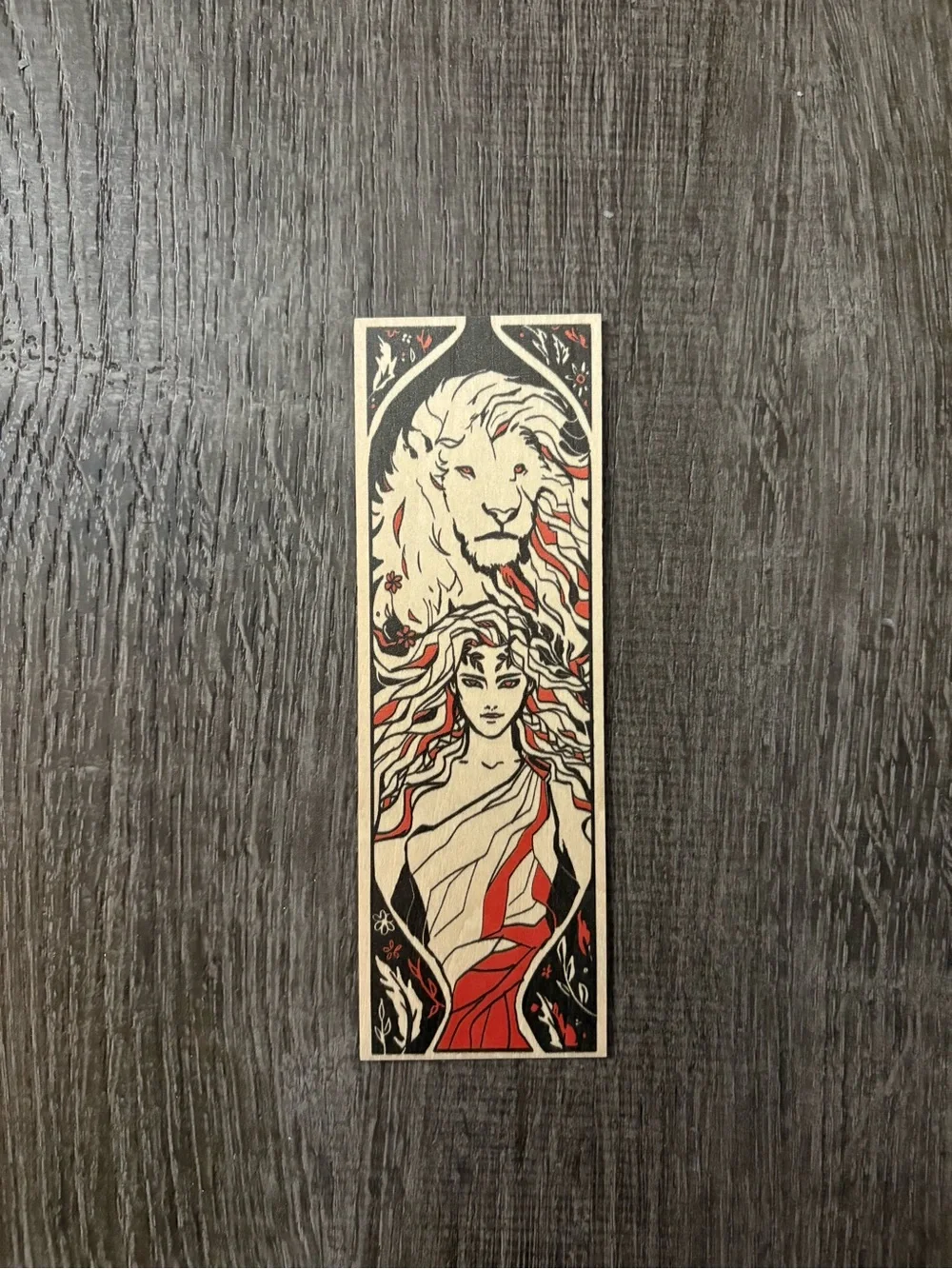 Circe Woodmark Wooden Bookmark by FairyLoot - Black and Red